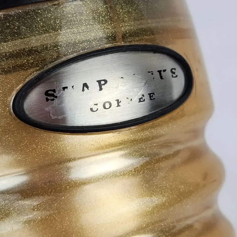☕️Vintage Starbucks 2004 Metallic Gold Double Wall 16oz Travel Tumbler